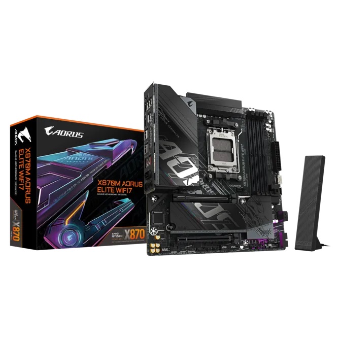  X870 m-ATX Motherboard: AM5 Socket For AMD Ryzen 7000/8000/9000 Series Processors<BR>4x DDR5, 2x SATA 6Gb/s, PCIe 5.0, 1x M.2 Gen5 + 1x M.2 Gen4, USB 4.0, 1x 2.5GbE LAN, Wi-Fi 7 + Bluetooth 5.4, Realtek 7.1 Audio, 2x USB4/1x HDMI  
